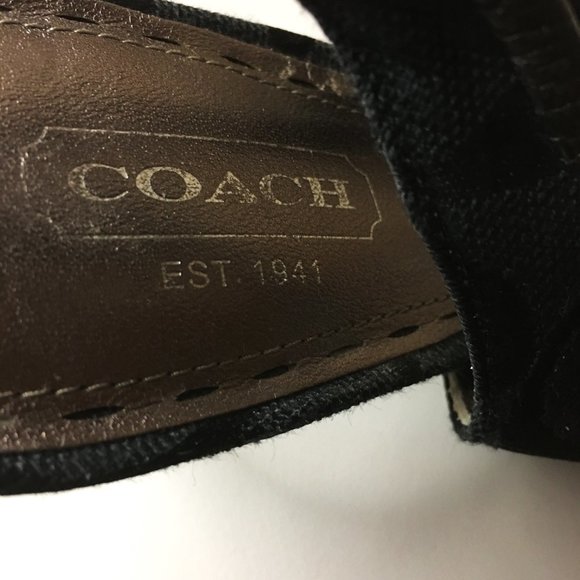 COACH "Diane" Logo'd Canvas & Leather Sling Back Heels 🐴 - Picture 14 of 15